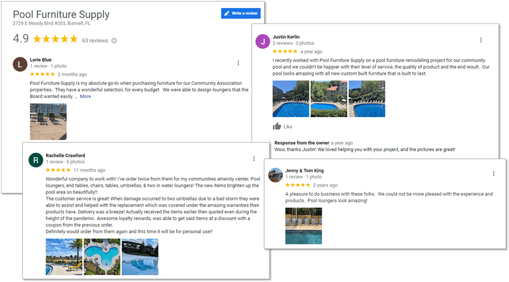 Pool Furniture Supply Reviews